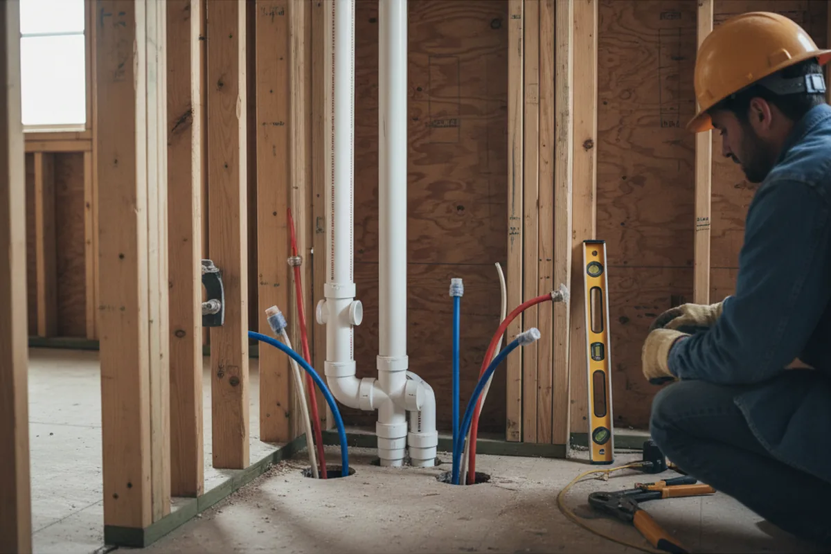 Drain and supply rough-in during Garbage Disposal Repair in Commerce